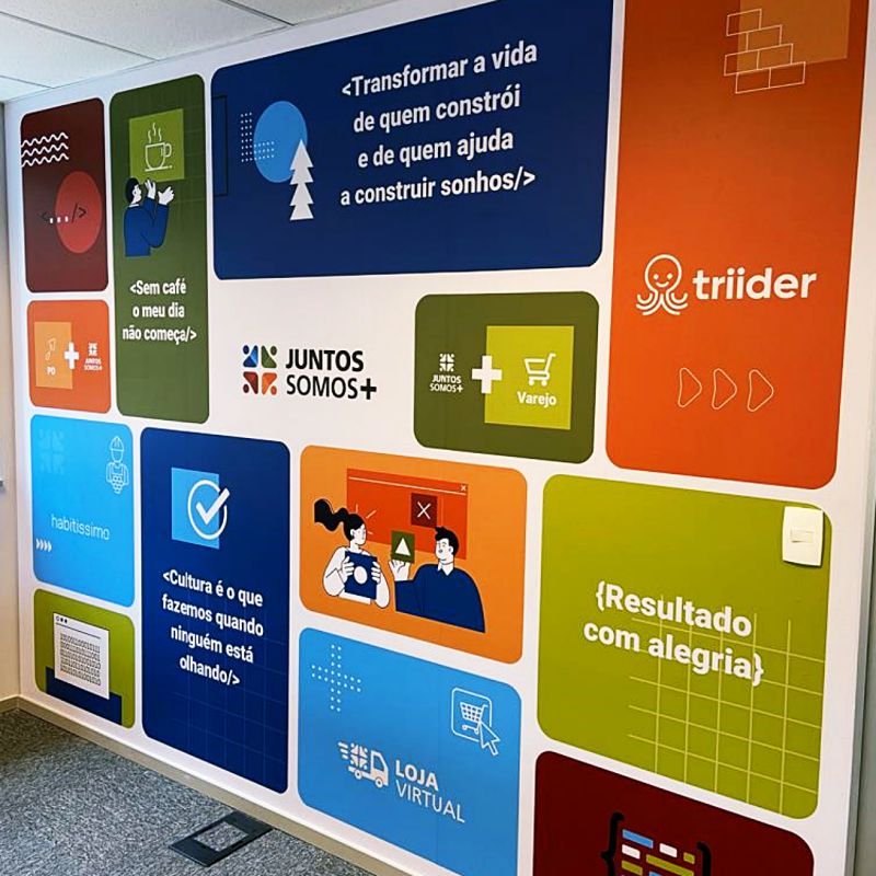 Decoração Colorida com Textos - Escritório Moderno | Adesivos Personalizados 1