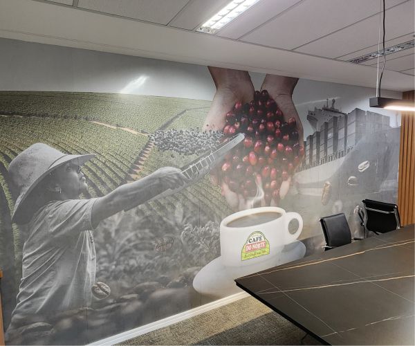 Decoração com Imagem Perfurada - Café | Adesivos Personalizados