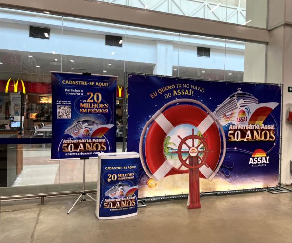 Promoção Assaí Atacadista - Stand de Premiação | Backdrop Evento