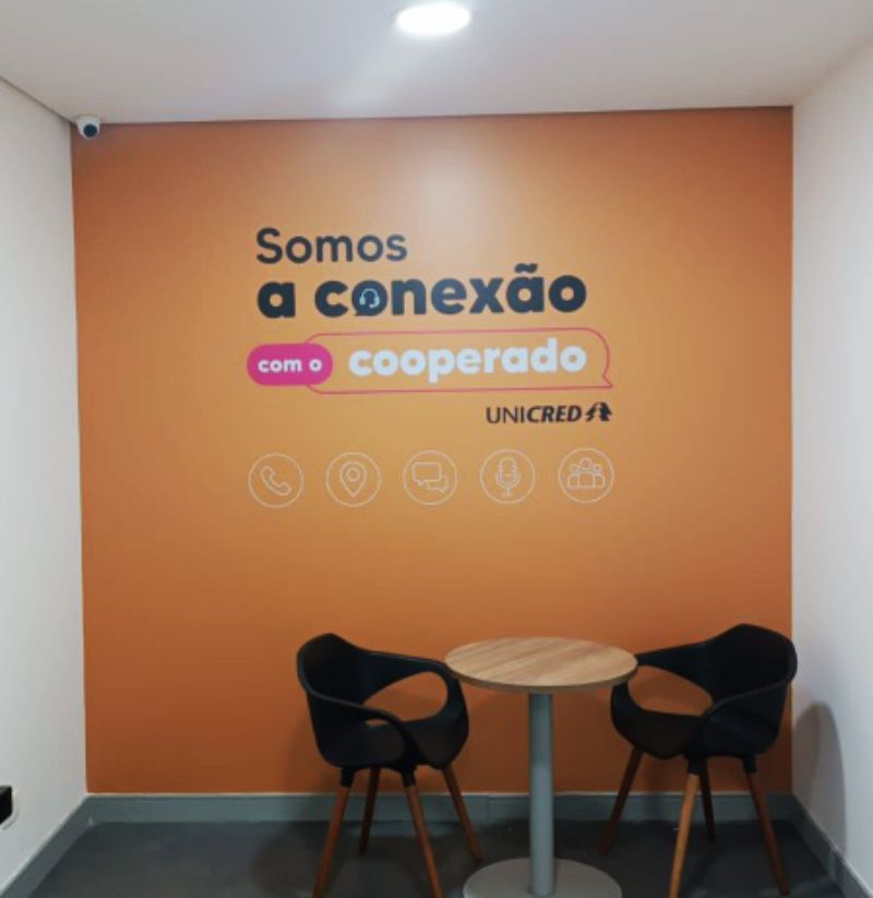 Papel de Parede Personalizado Unicred | Decoração de Escritórios 1
