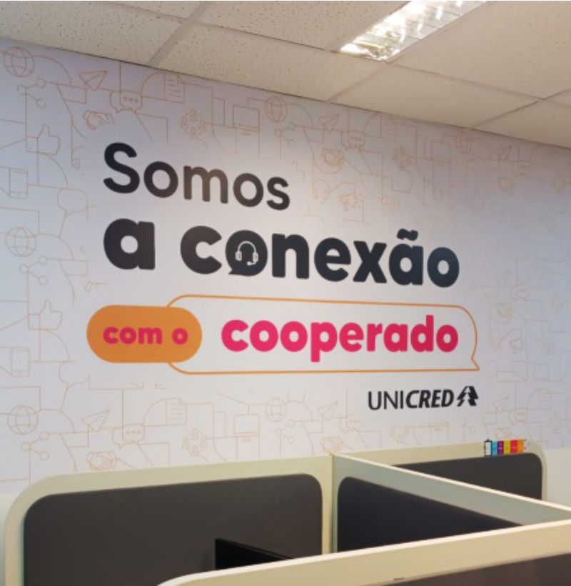 Papel de Parede Personalizado Unicred | Decoração de Escritórios 2