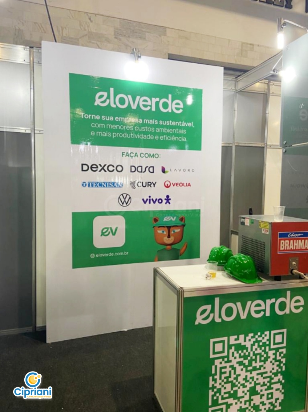 Adesivação para Stand de Marca de Sustentabilidade | Projetos Cipriani Comunicação Visual