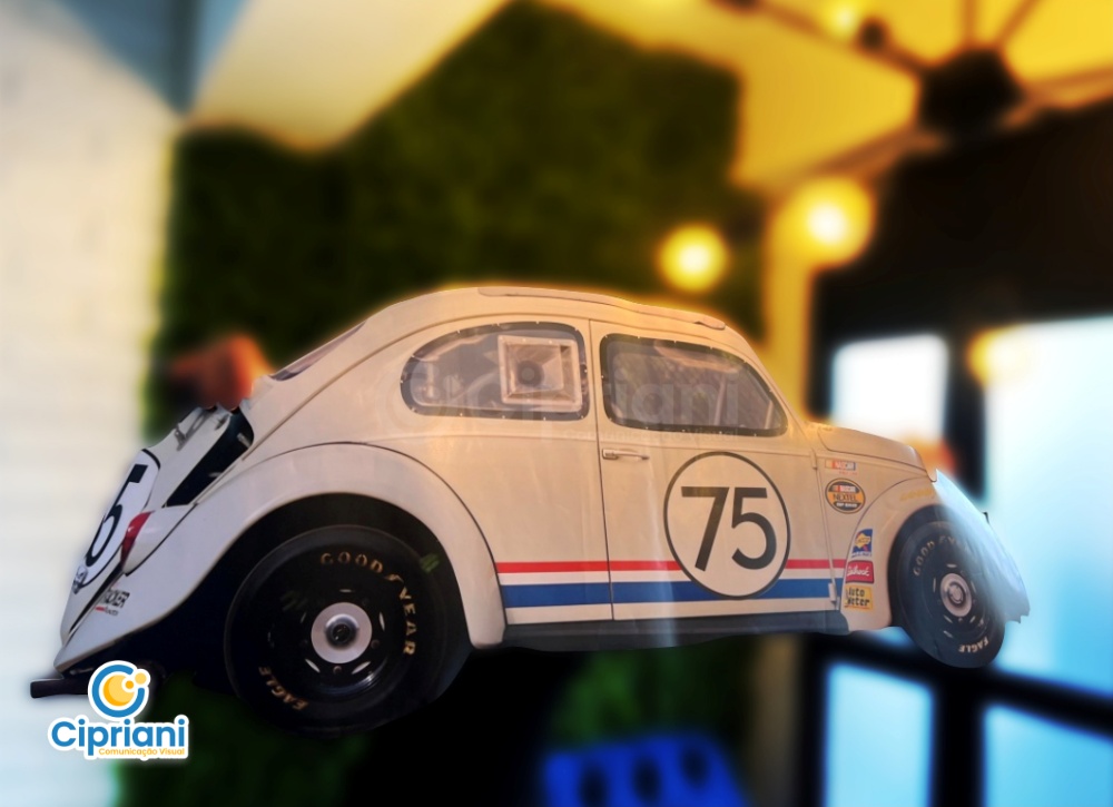 Adesivo para Fusca Herbie 53 Branco e Azul | Projetos Cipriani Comunicação Visual