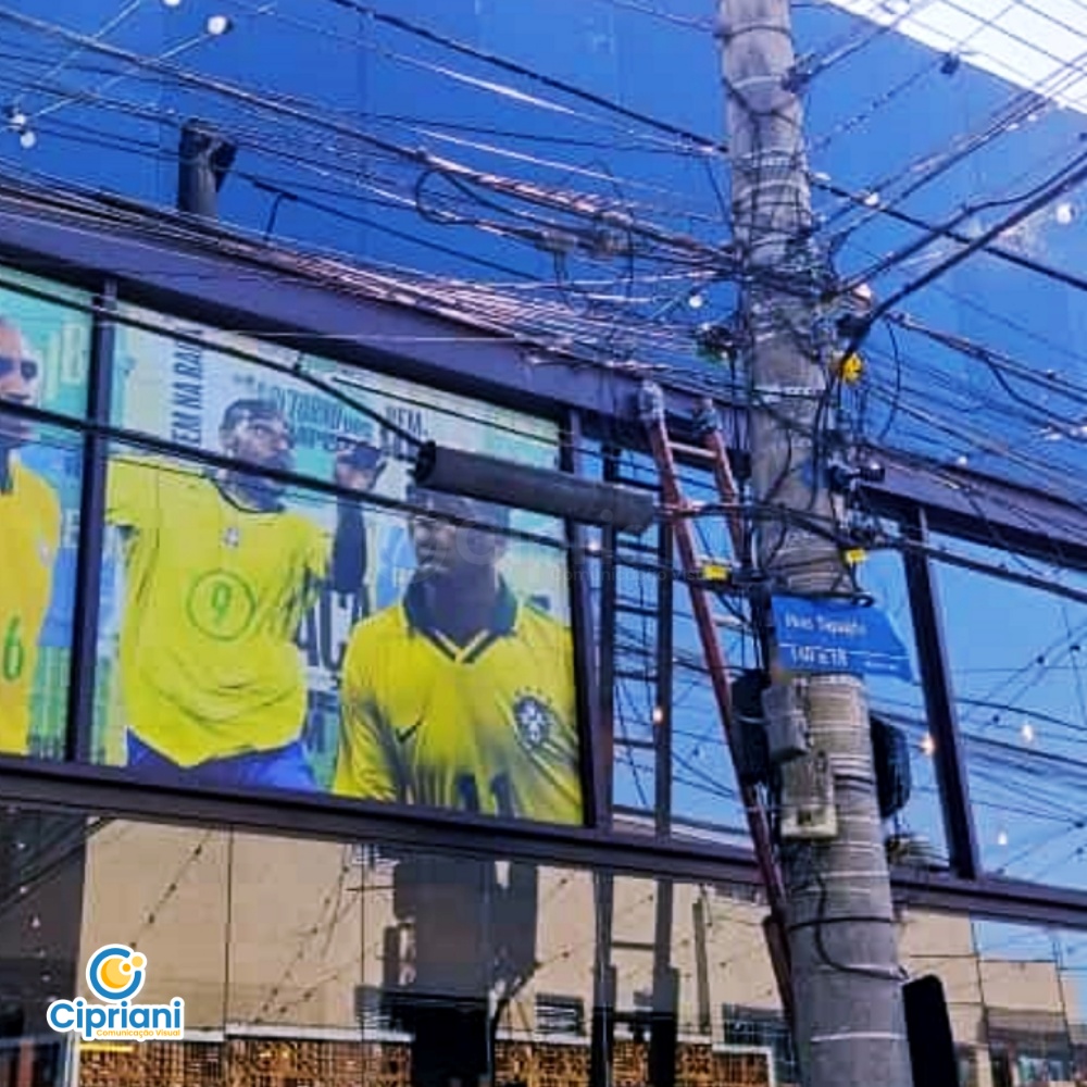 Adesivo para Janelas de Restaurante Verde e Amarelo 1 Imagem