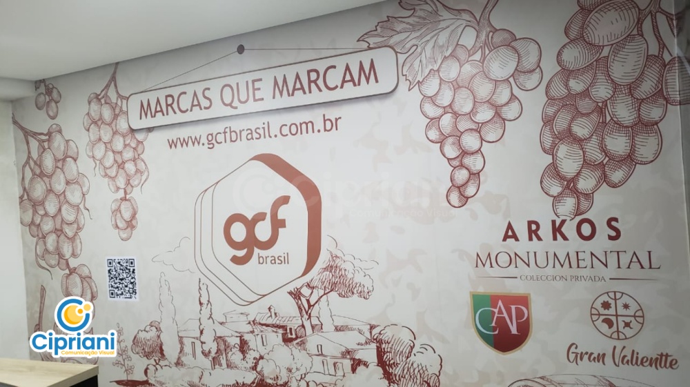 Adesivo para Parede de Escritório Branco e Rosé | Projetos Cipriani Comunicação Visual