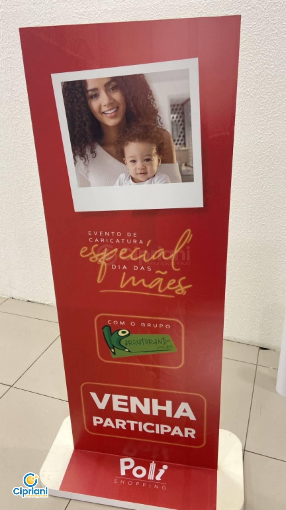 Adesivo para Totens de Shopping Natal Vermelho e Dourado 3 Imagem