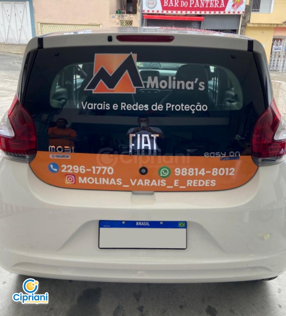 Adesivo para Veículo Sem Fundo para Carro Laranja e Branco 2 Imagem