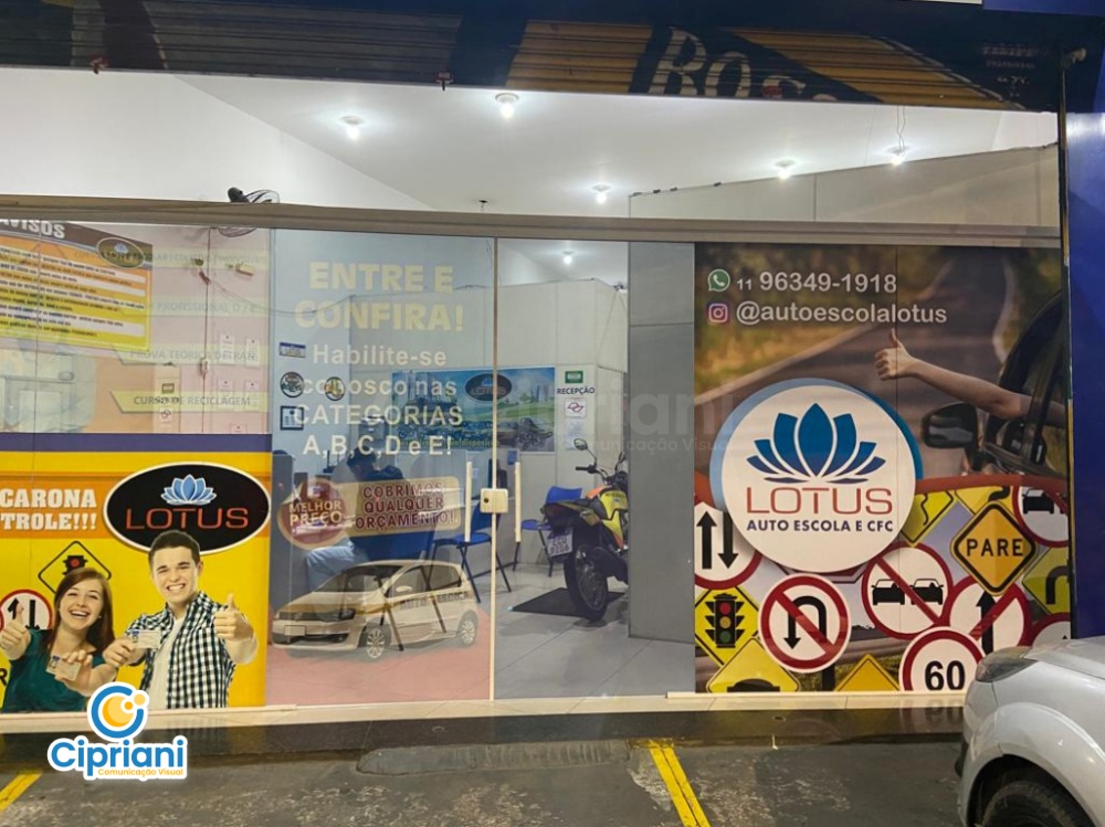 Adesivos para Porta de Auto Escola Amarelo e Azul | Projetos Cipriani Comunicação Visual