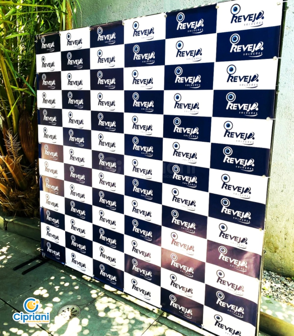 Backdrop Desmontável Azul e Branco, Compre Online Já 1 Imagem