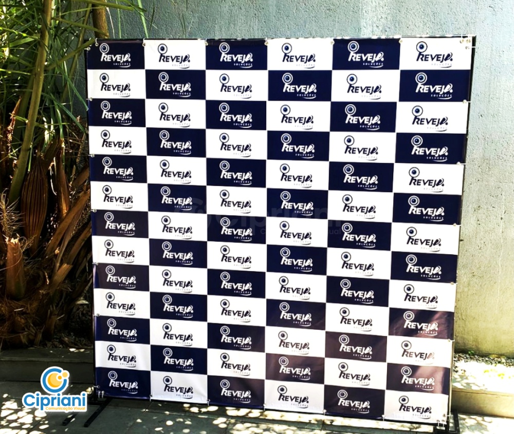 Backdrop Desmontável Azul e Branco, Compre Online Já 2 Imagem