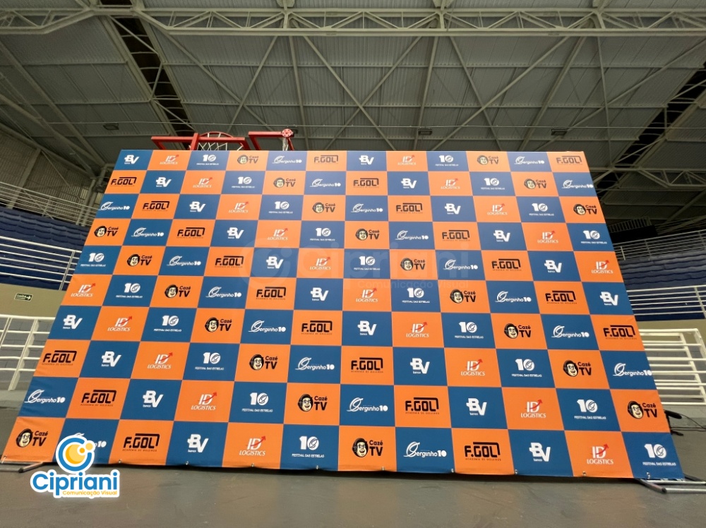 Backdrop para Entrevistas em Evento, Cotação Rápida 2 Imagem