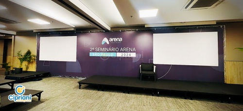 Backdrop Personalizado Com Lona Gigante Para Projetor Evento | Cipriani Comunicação Visual