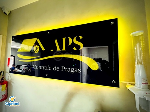 Placa De Vidro Com Led | Cipriani Comunicação Visual