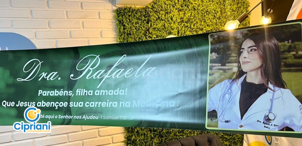 Faixa de Formatura em Verde e Branco, Impressão e Entrega 1 Imagem