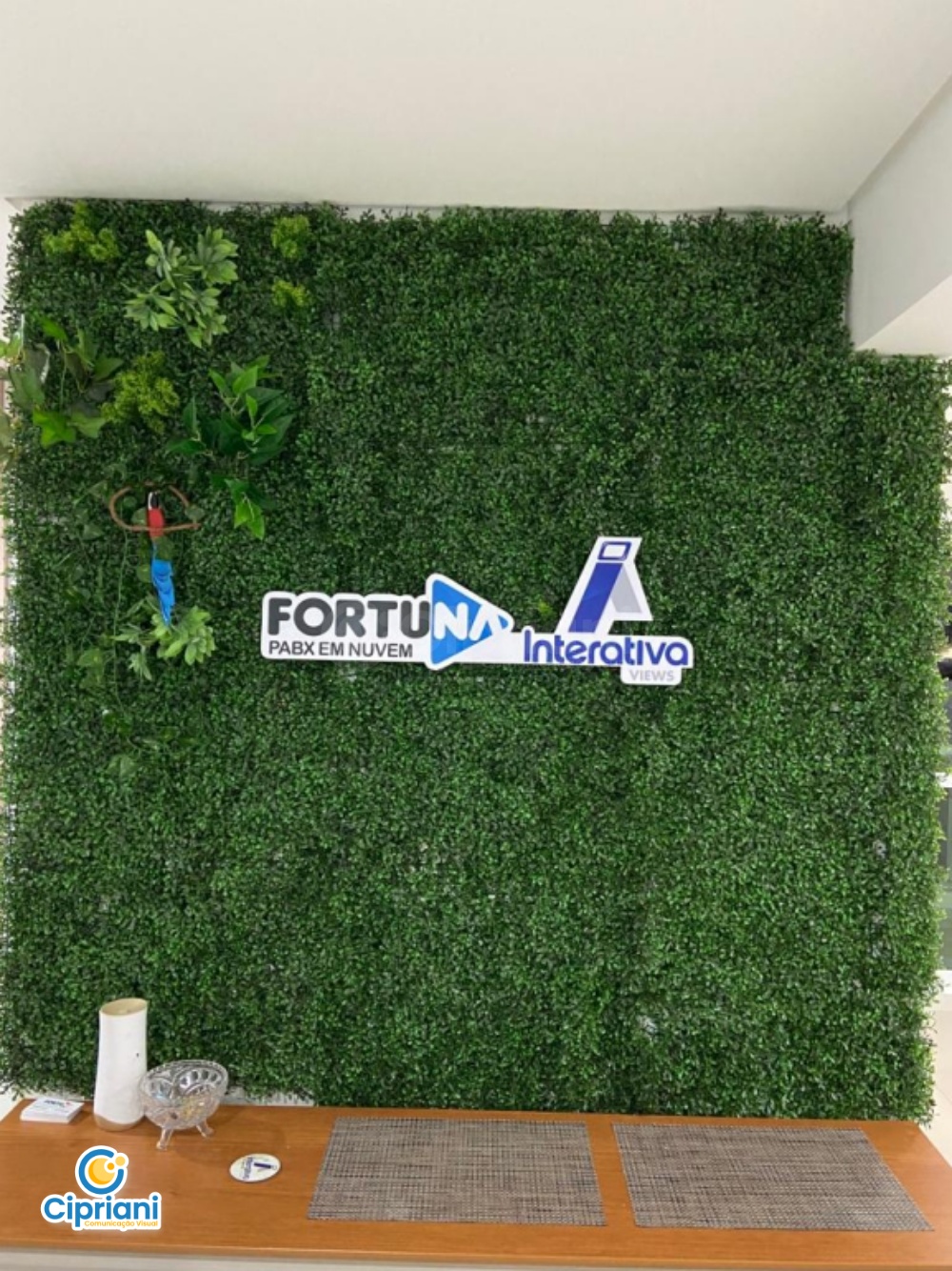 Logo em PVC Jardim Vertical Azul e branco, Saiba Mais 1 Imagem