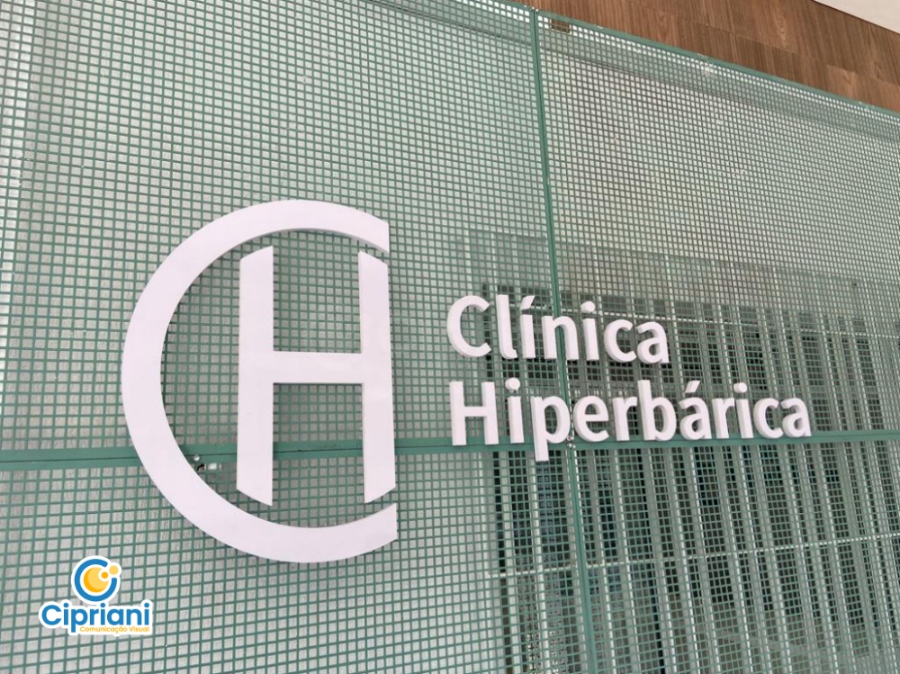 Logo em PVC para Clínica Cinza e Verde, Preço e Prazo 1 Imagem