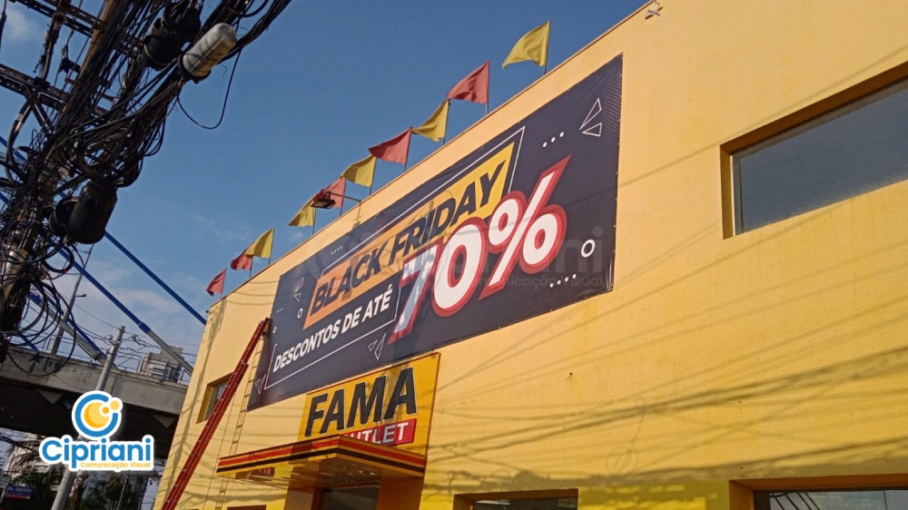 Lona de Promoção em Preto e Amarelo, Preço e Prazo 1 Imagem