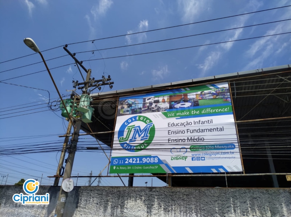 Lona para Quadra de Escola em Azul e Verde, Saiba Mais 1 Imagem