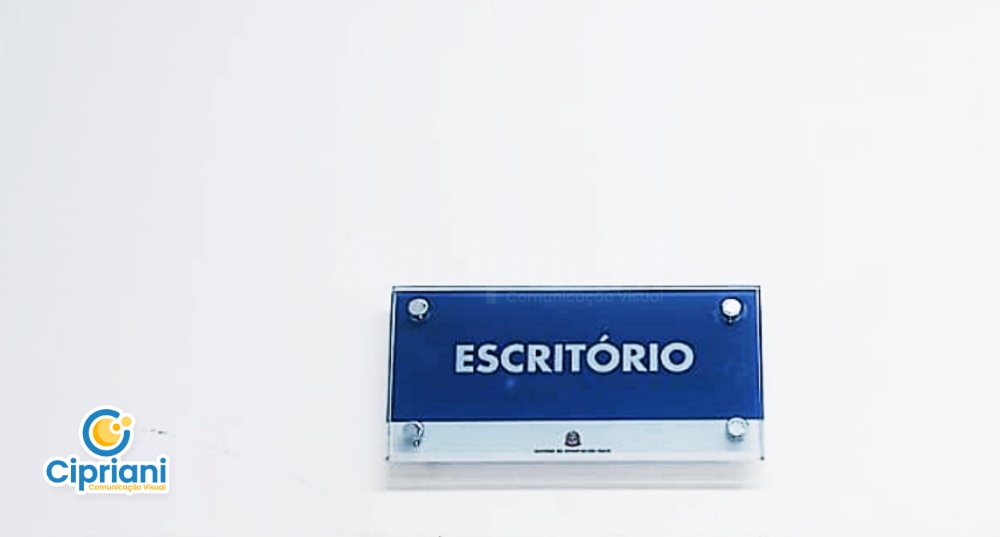 Placa de Acrílico para Marcar Azul e Laranja, Conheça 2 Imagem