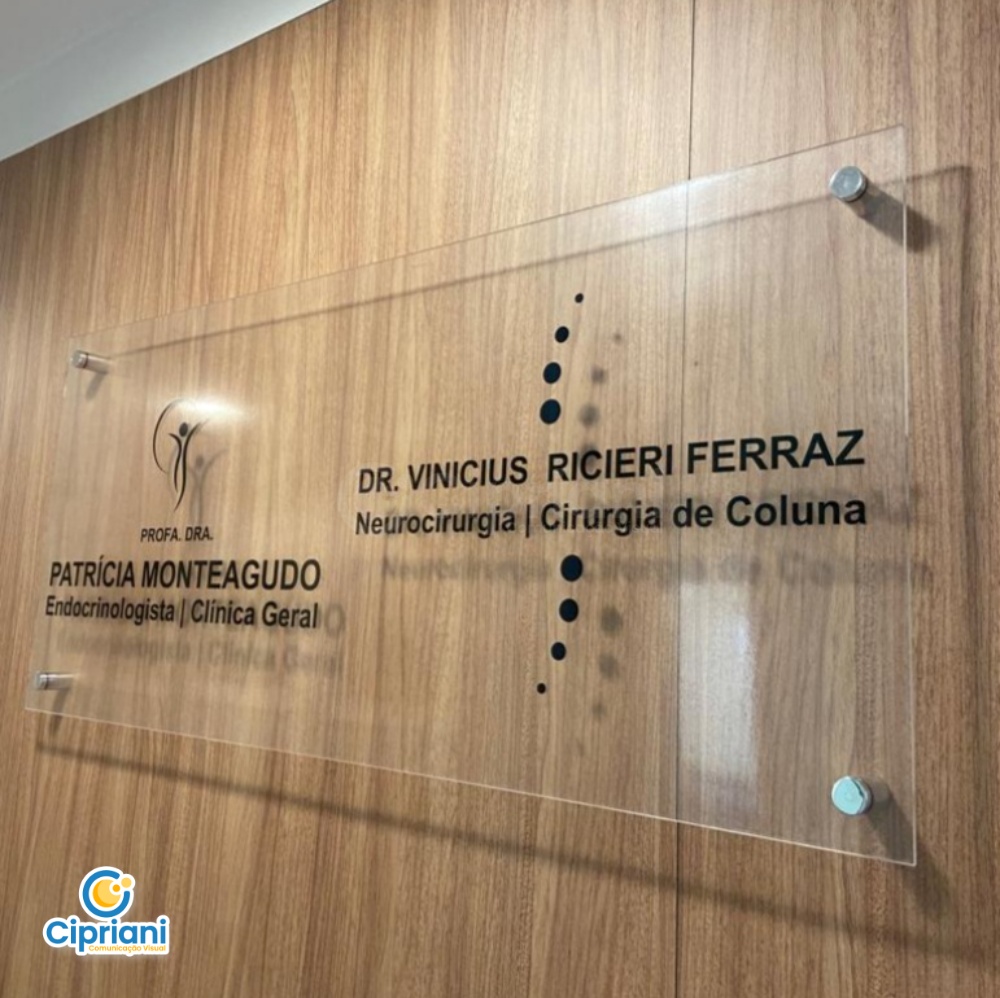 Placa de Acrílico Preto e Transparente, Comprar Online 1 Imagem