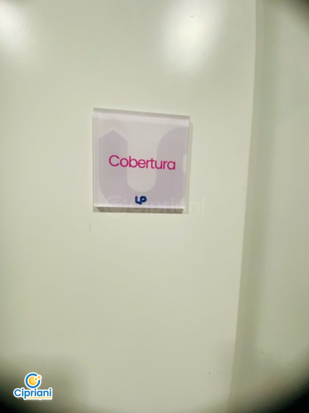 Placas Acrílico para Porta de Quarto Rosa e Branco 1 Imagem