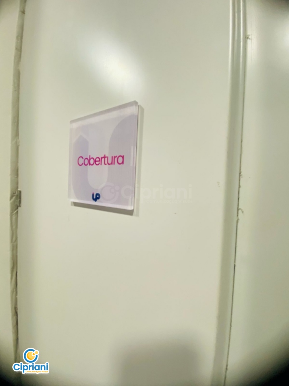 Placas Acrílico para Porta de Quarto Rosa e Branco 4 Imagem