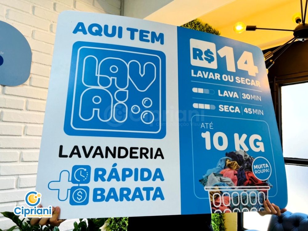 Placas PS com Impressão Azul e Branco, Orçamento Rápido 1 Imagem