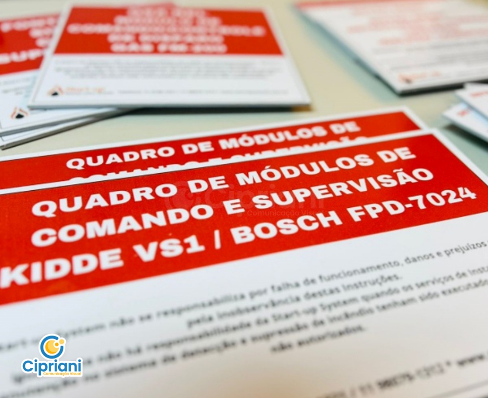 Placas Sinalização de Segurança Vermelho e Branco | Projetos Cipriani Comunicação Visual