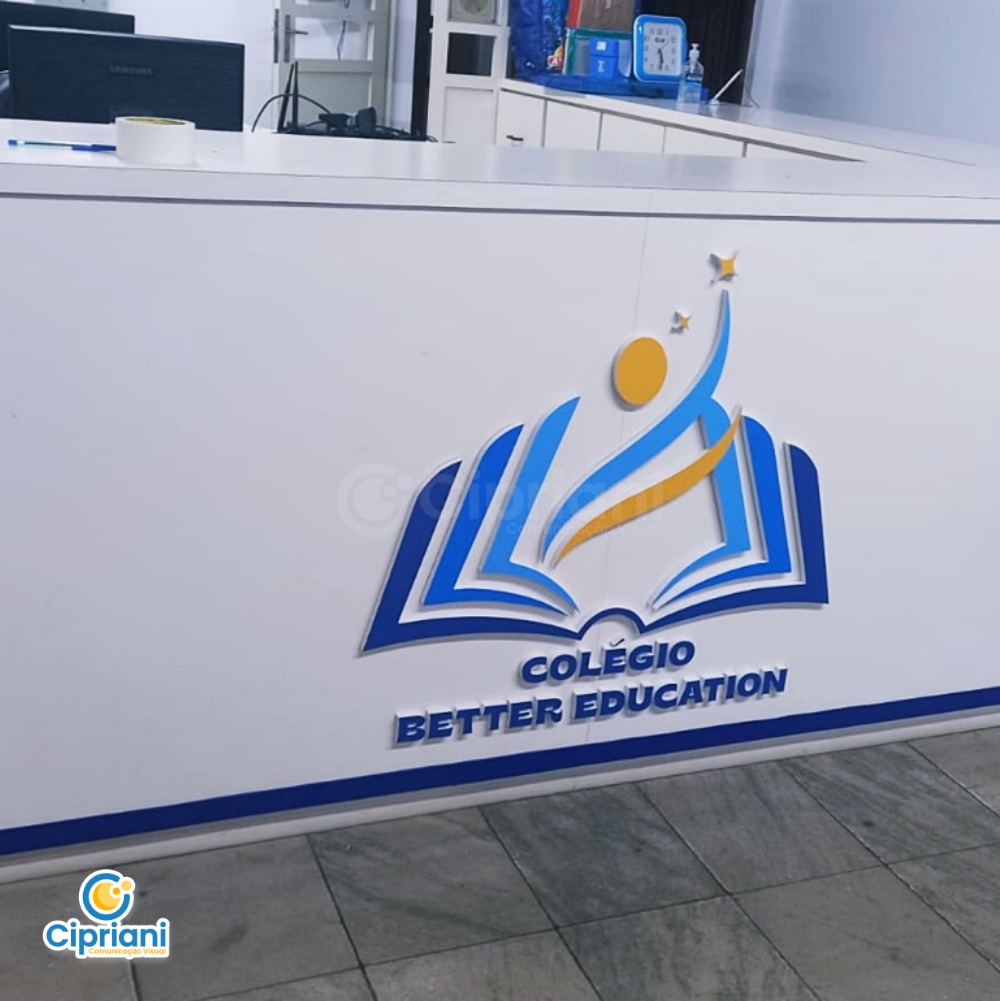 PVC Expandido para Balcão Azul e branco, Saiba Mais 1 Imagem