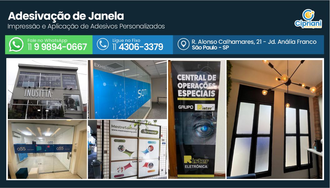Adesivação de Janela  | Cipriani Comunicação Visual em São Paulo SP