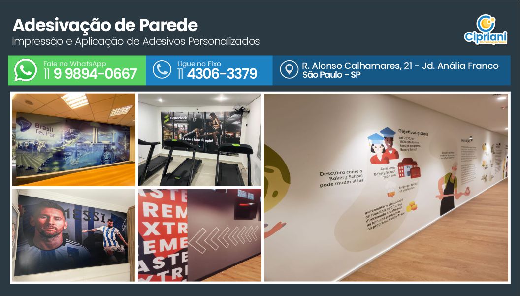 Adesivação de Parede  | Cipriani Comunicação Visual em São Paulo SP