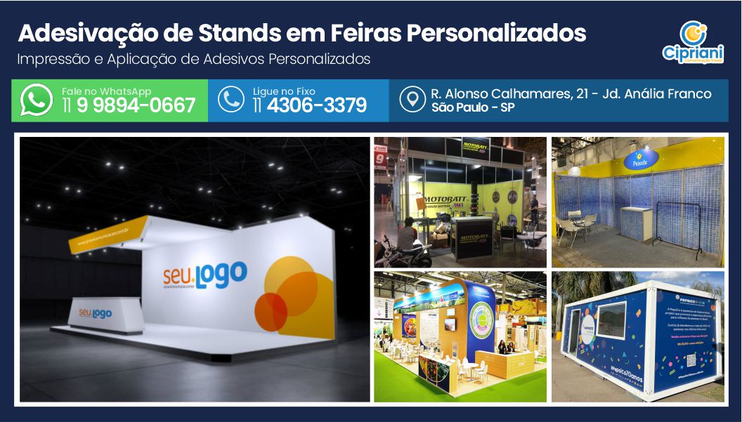 Adesivação de Stands em Feiras Personalizados | Cipriani Comunicação Visual em São Paulo SP