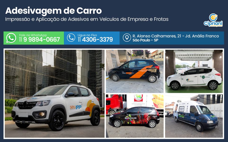 Adesivagem de Carro  | Cipriani Comunicação Visual em São Paulo SP