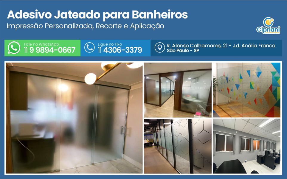 Adesivo Jateado para Banheiros | Cipriani Comunicação Visual em São Paulo SP