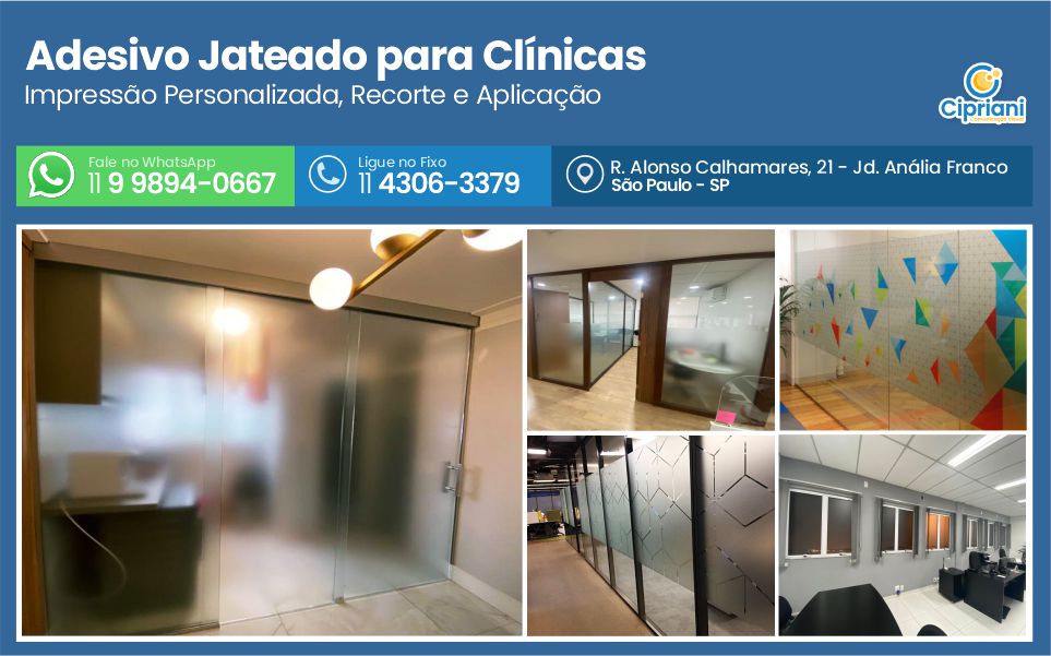 Adesivo Jateado para Clínicas | Cipriani Comunicação Visual em São Paulo SP