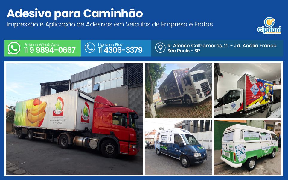 Adesivo para Caminhão  | Cipriani Comunicação Visual em São Paulo SP
