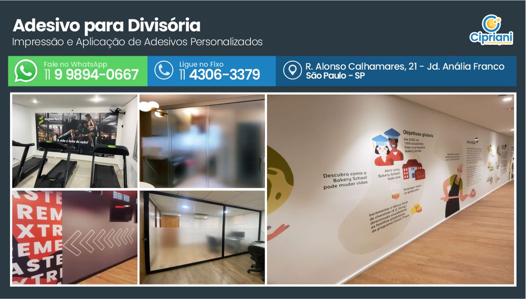 Adesivo para Divisória  | Cipriani Comunicação Visual em São Paulo SP