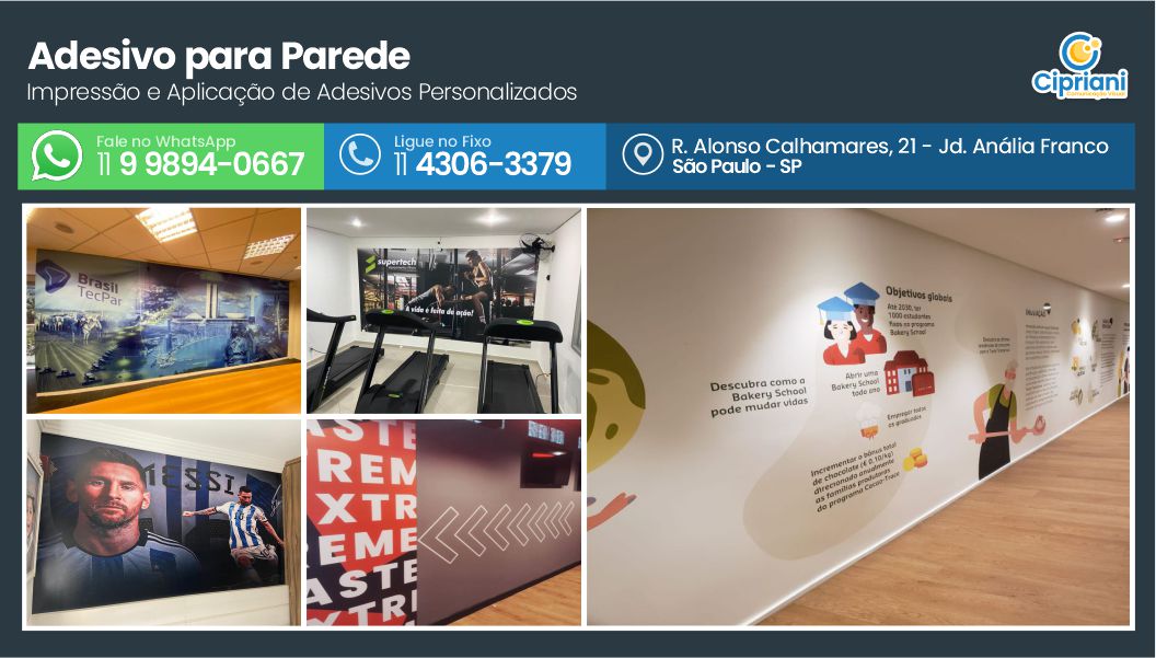 Adesivo para Parede  | Cipriani Comunicação Visual em São Paulo SP