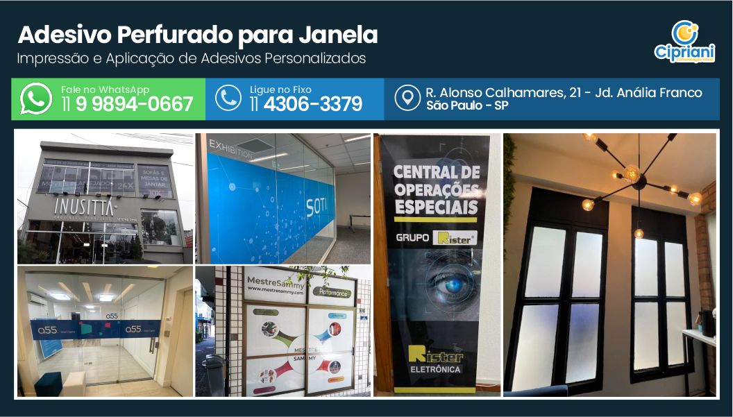 Adesivo Perfurado para Janela  | Cipriani Comunicação Visual em São Paulo SP