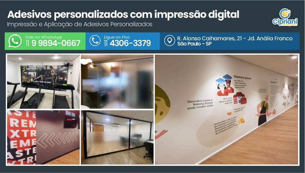 Adesivos personalizados com impressão digital | Cipriani Comunicação Visual em São Paulo SP