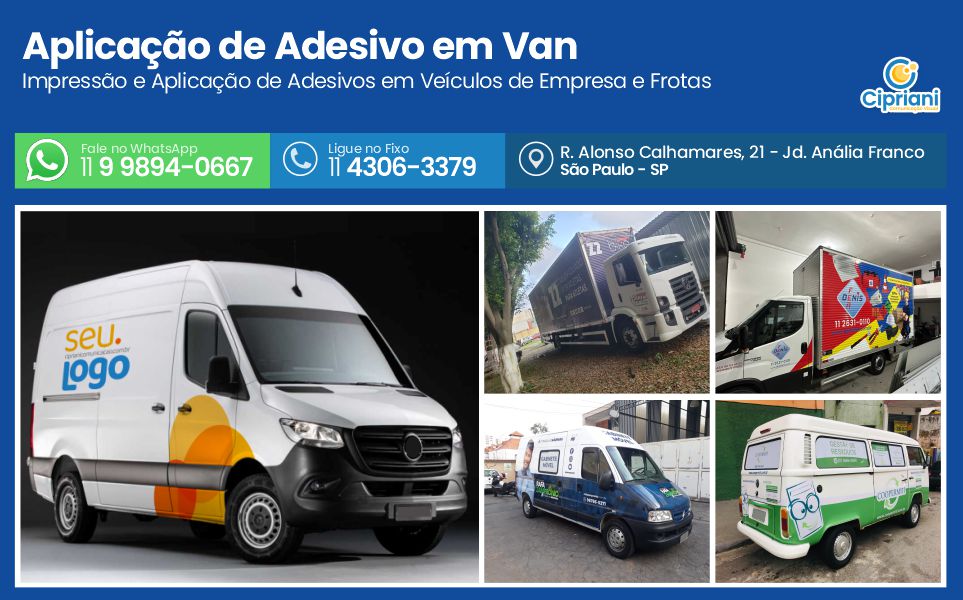 Aplicação de Adesivo em Van  | Cipriani Comunicação Visual em São Paulo SP