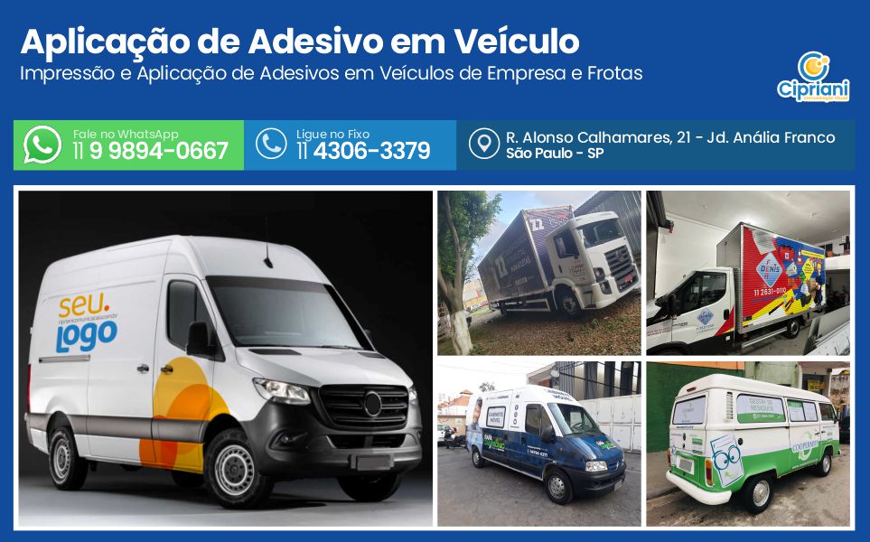 Aplicação de Adesivo em Veículo  | Cipriani Comunicação Visual em São Paulo SP