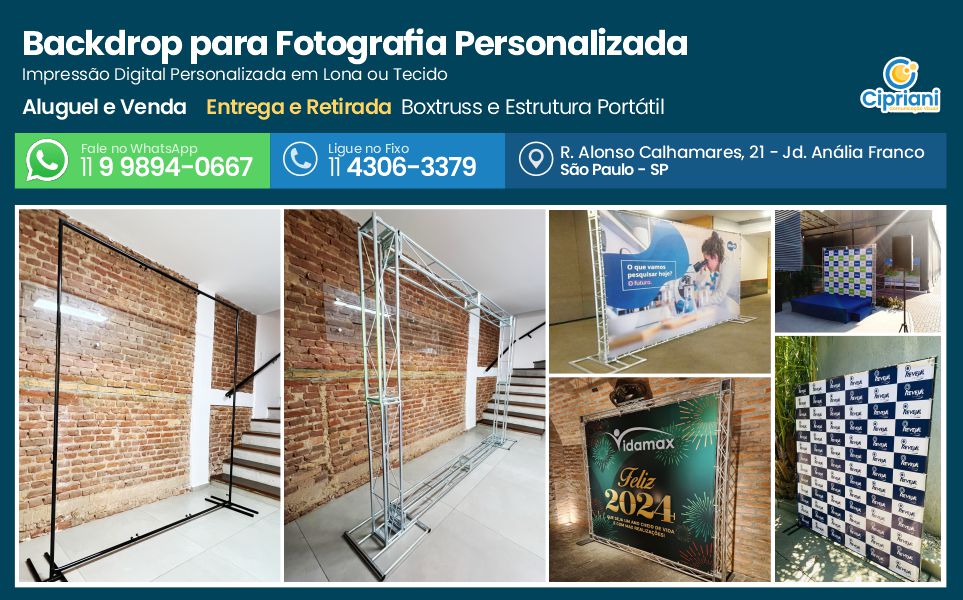 Backdrop para Fotografia Personalizada | Cipriani Comunicação Visual em São Paulo SP