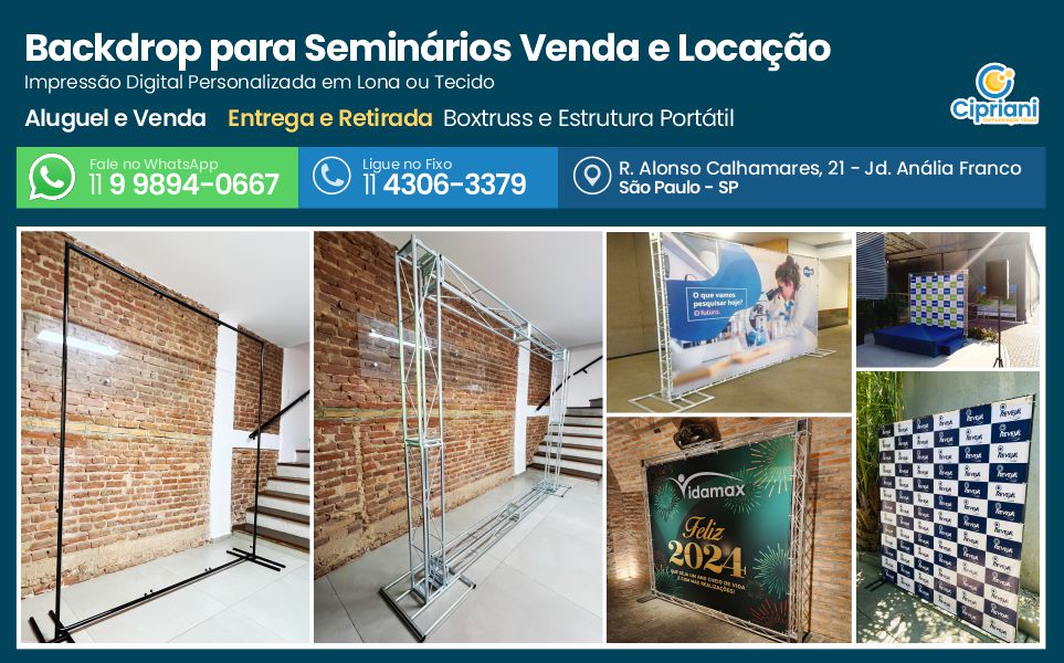 Backdrop para Seminários Venda e Locação | Cipriani Comunicação Visual em São Paulo SP