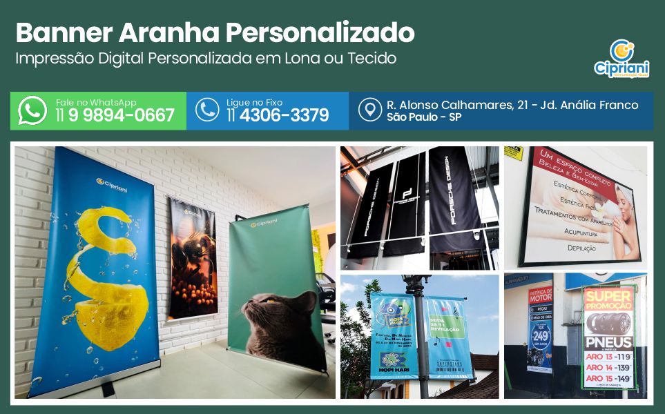 Banner Aranha Personalizado | Cipriani Comunicação Visual em São Paulo SP