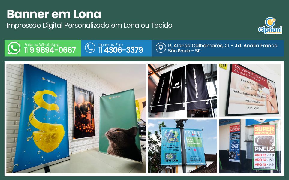 Banner em Lona  | Cipriani Comunicação Visual em São Paulo SP