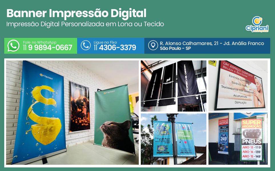Banner Impressão Digital  | Cipriani Comunicação Visual em São Paulo SP
