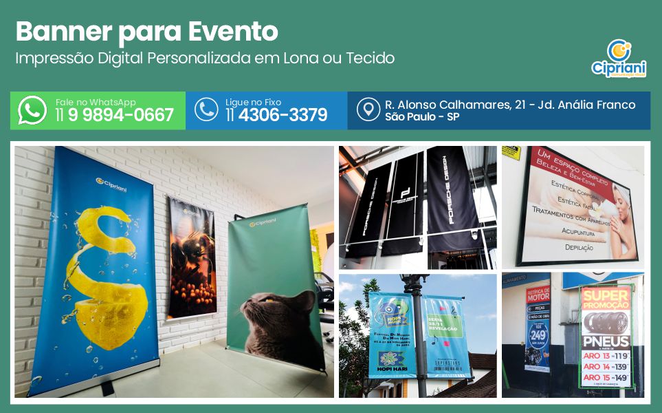Banner para Evento  | Cipriani Comunicação Visual em São Paulo SP