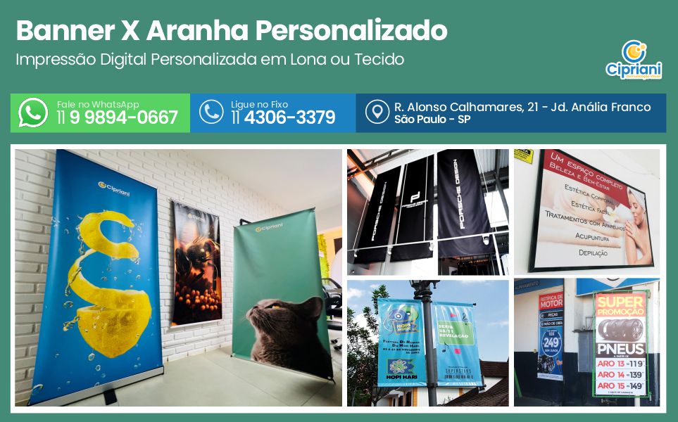 Banner X Aranha Personalizado | Cipriani Comunicação Visual em São Paulo SP