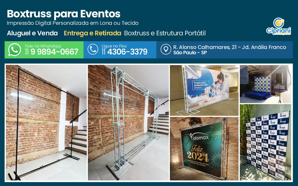 Boxtruss para Eventos | Cipriani Comunicação Visual em São Paulo SP
